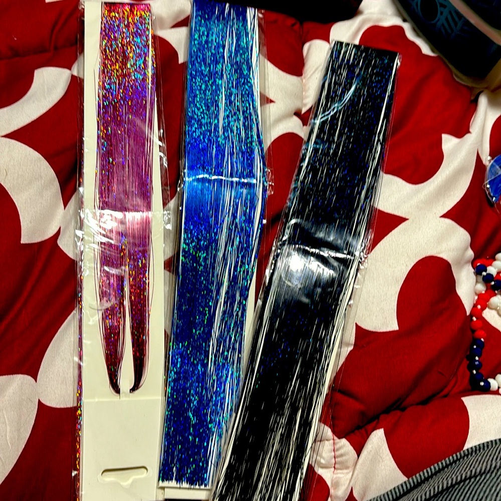 Tinsel hair extensions